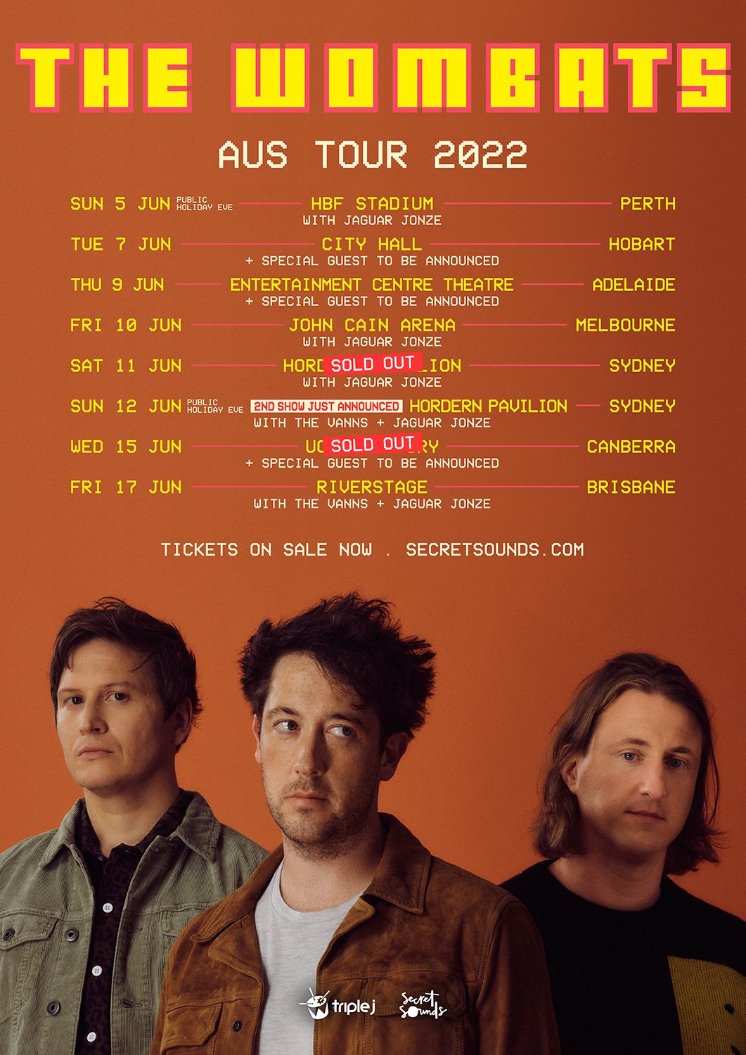 wombats tour support