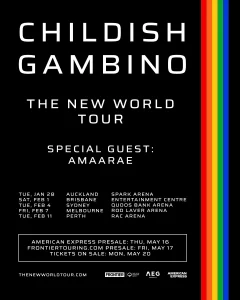 CHILDISH GAMBINO AUSTRALIA & NEW ZEALAND TOUR